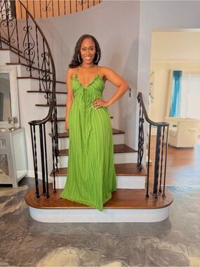 Green Halter Maxi Dress
